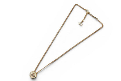Dior Necklace Vintage CD Logo Line Stone Gold — view 2