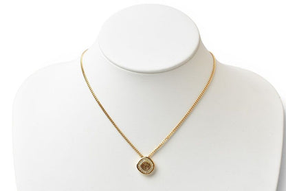 Dior Necklace Vintage CD Logo Line Stone Gold — view 6