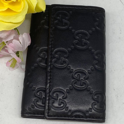 Gucci Key Case GG Marais the Leather 6 Keys Black Key Holder — view 2