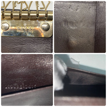 Gucci Key Case GG Marais the Leather 6 Keys Black Key Holder — view 6