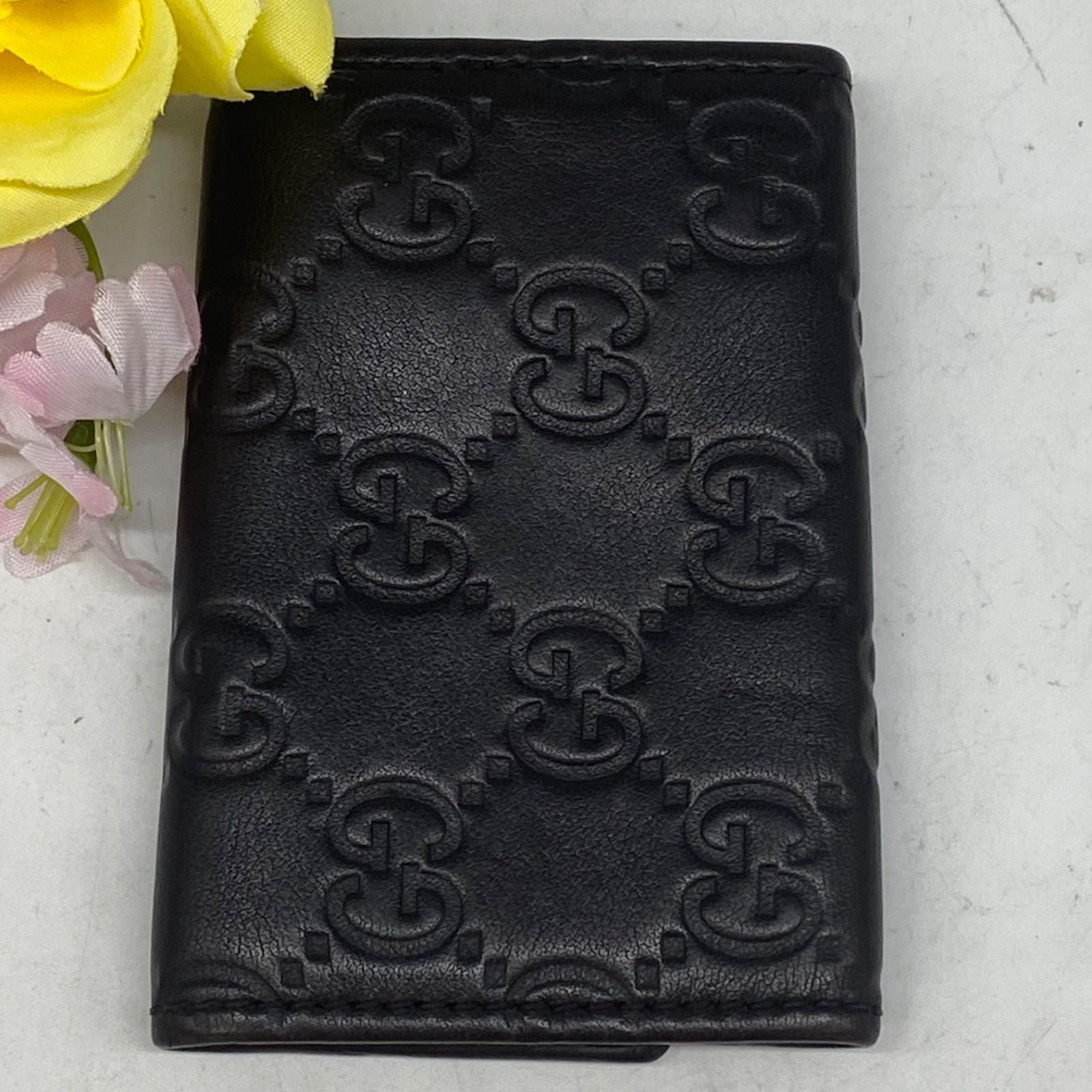 Gucci Key Case GG Marais the Leather 6 Keys Black Key Holder — view 3