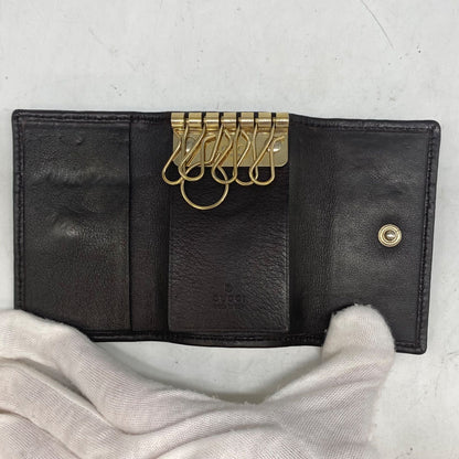 Gucci Key Case GG Marais the Leather 6 Keys Black Key Holder — view 4