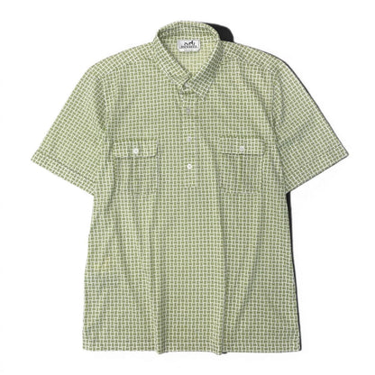 Hermes Kept Short Sleeve Polo Shirt Cotton Motif Allover Stretch — view 2