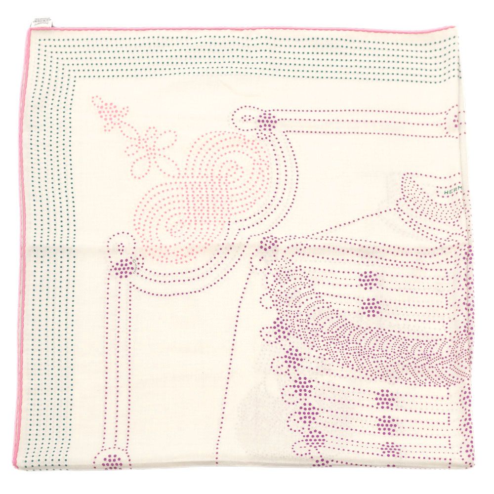 Hermes Carre 140 Brandebourgs Brandenburg Decoration Beige Scarf Cashmere Silk — view 3