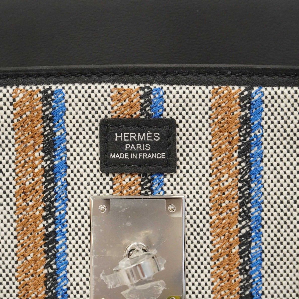 Hermes Shoulder Bag Birkin 39 Toile Ash Swift Black Multicolor Silver — view 5