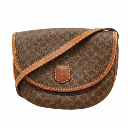 Celine Shoulder Bag Macadam Brown Gold