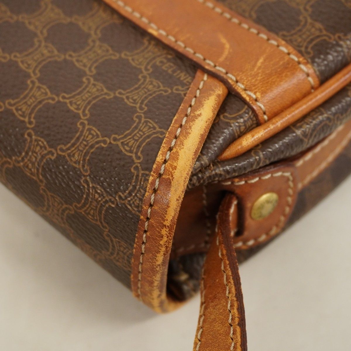 Celine Shoulder Bag Macadam Brown Gold — view 6
