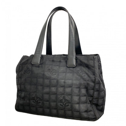 Chanel Tote New Travel Nylon Black Gold