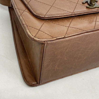 Chanel Shoulder Bag Quilted Lambskin Brown Gold — view 7