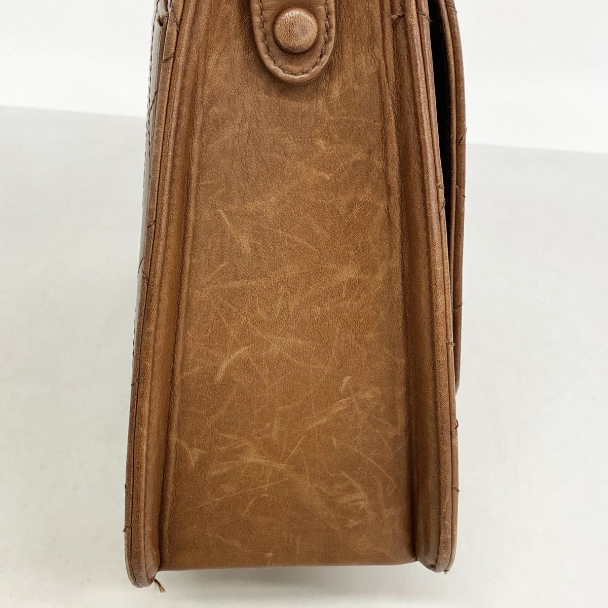 Chanel Shoulder Bag Quilted Lambskin Brown Gold — view 9