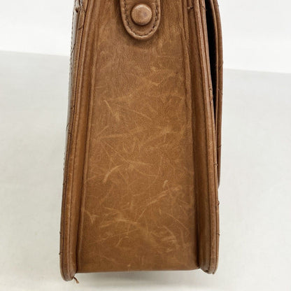 Chanel Shoulder Bag Quilted Lambskin Brown Gold — view 9