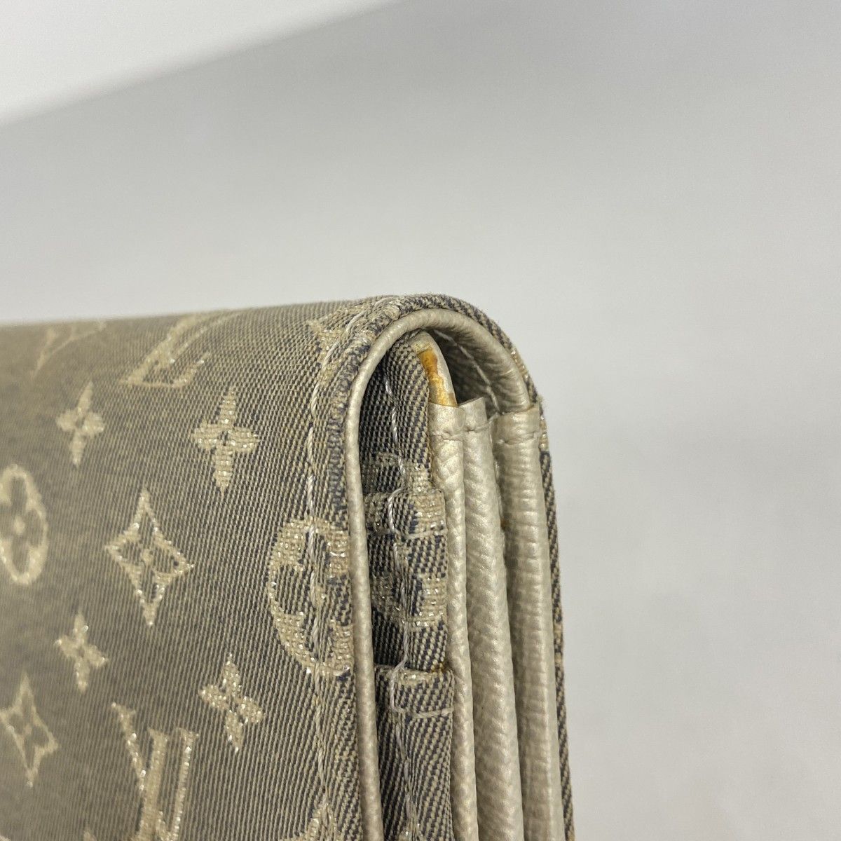 Louis Vuitton Wallet Monogram Mini Lin Portefeuille Sarah Platine — view 8