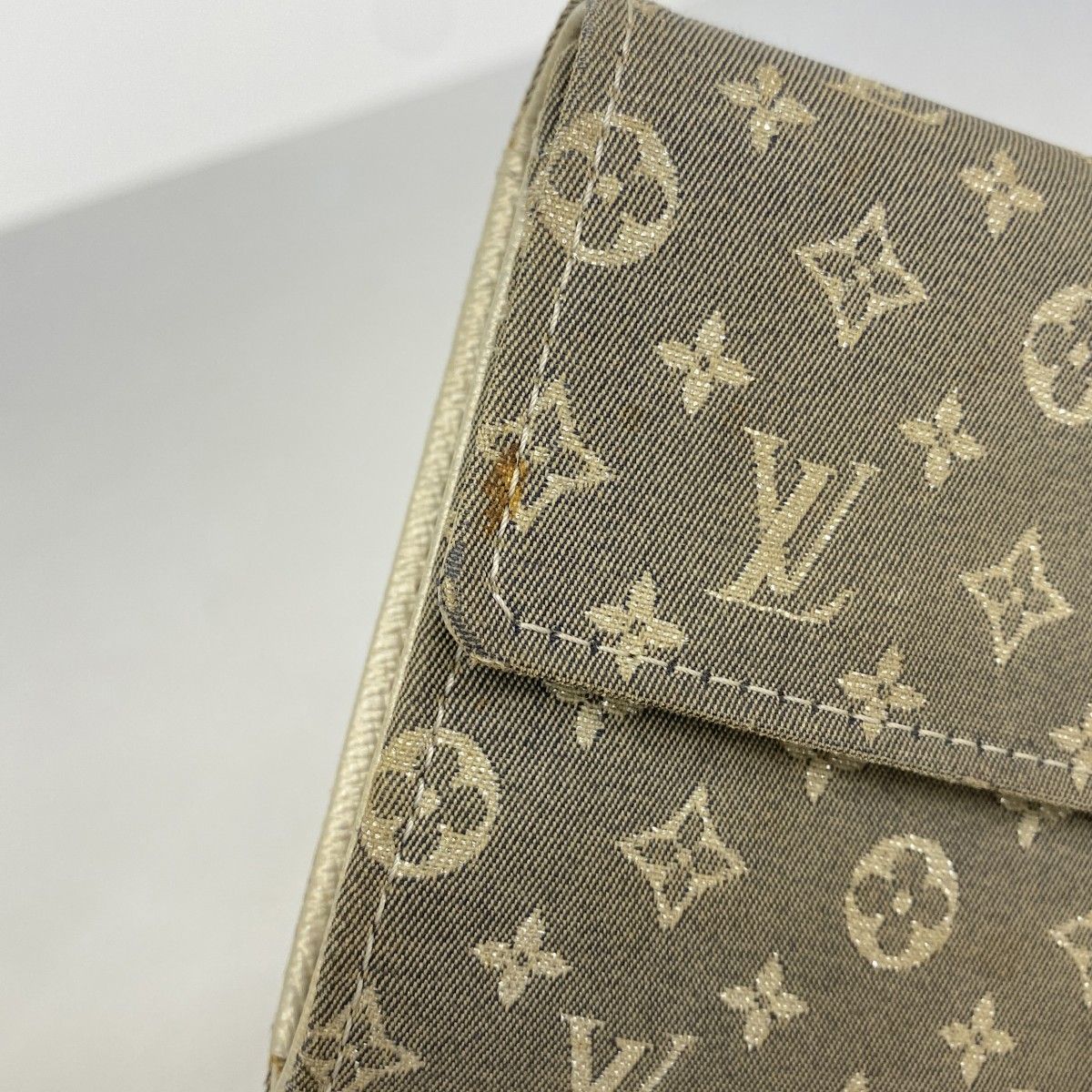 Louis Vuitton Wallet Monogram Mini Lin Portefeuille Sarah Platine — view 6