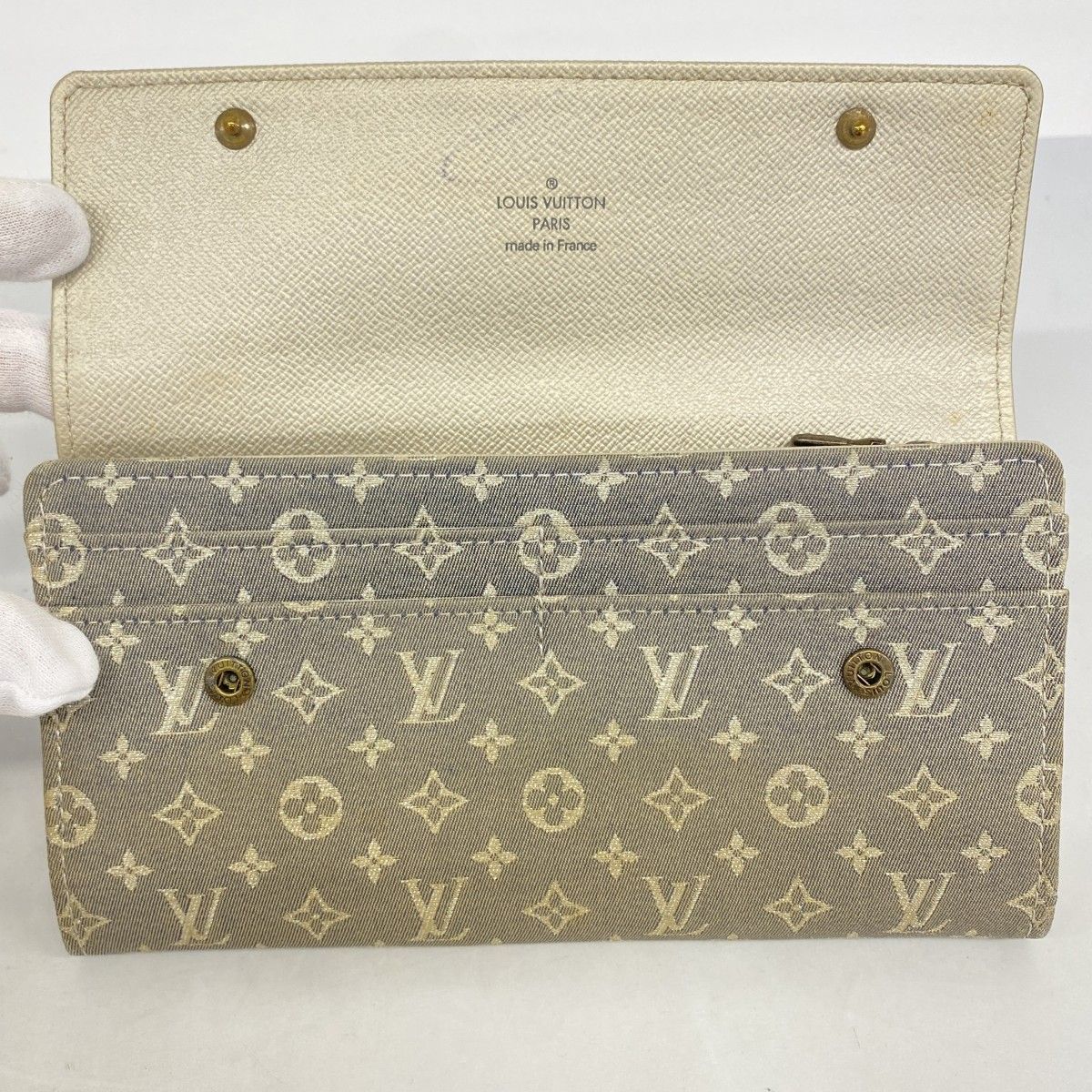 Louis Vuitton Wallet Monogram Mini Lin Portefeuille Sarah Platine — view 5