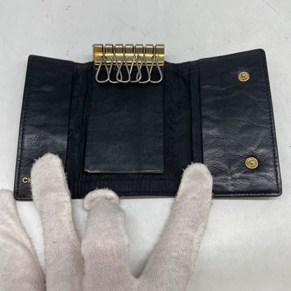 Chanel Key Case CC Logo Caviar Leather Black Key Hook Key Holder — view 3