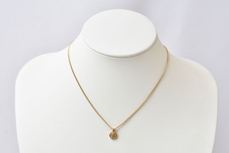 Dior Necklace Vintage CD Logo Circle Gold — view 4