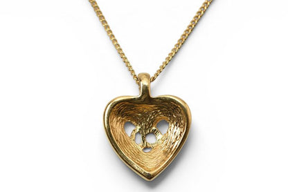 Dior Necklace Choca Vintage Heart Motif Line Stone Gold — view 5