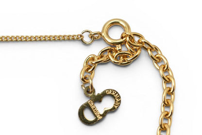 Dior Necklace Choca Vintage Heart Motif Line Stone Gold — view 4