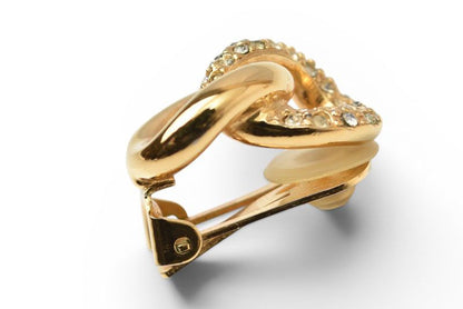 Dior Earrings Vintage Line Stone Gold — view 3