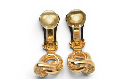 Dior Earrings Vintage Line Stone Gold — view 5