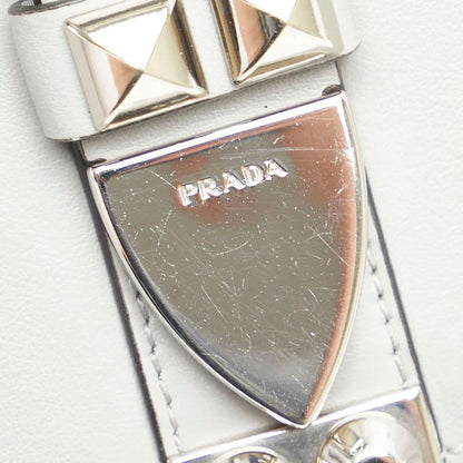 Prada Studs Crossbody Shoulder Bag Gray Leather 1 — view 6