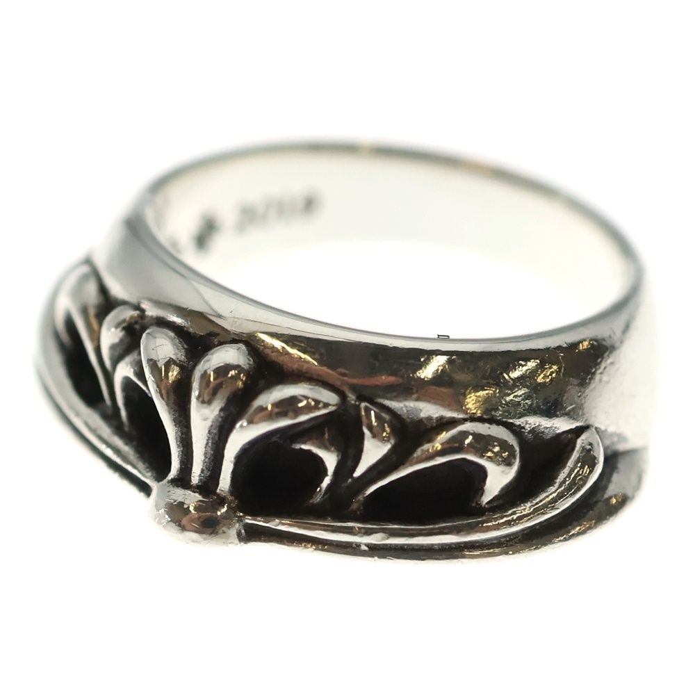 Chrome Hearts Half Classic Floral Cross Ring Silver