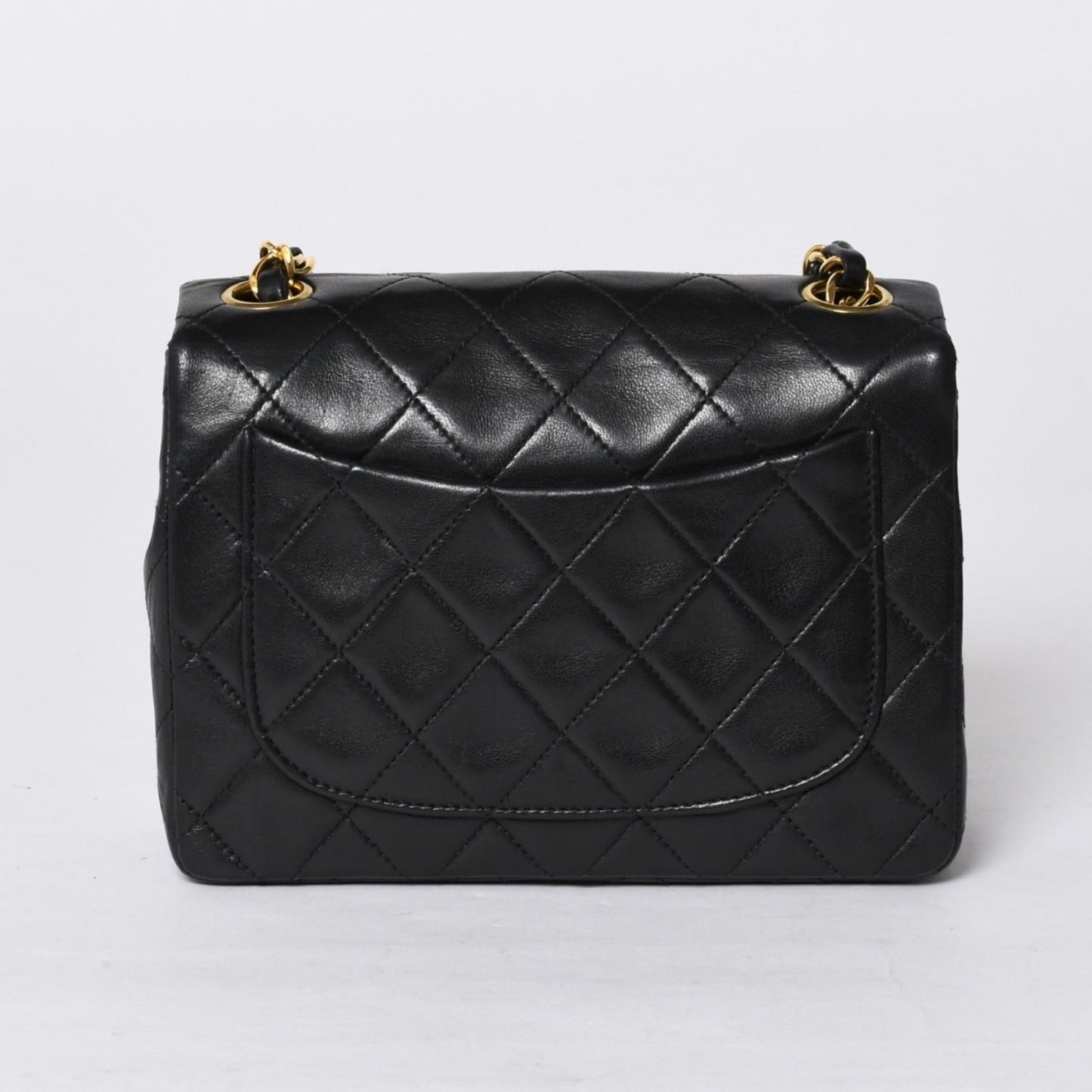 Chanel Mini Quilted 17 S Flap S Chain Shoulder Bag CC Logo Lambskin Black — view 2
