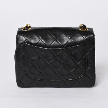 Chanel Mini Quilted 17 S Flap S Chain Shoulder Bag CC Logo Lambskin Black — view 2