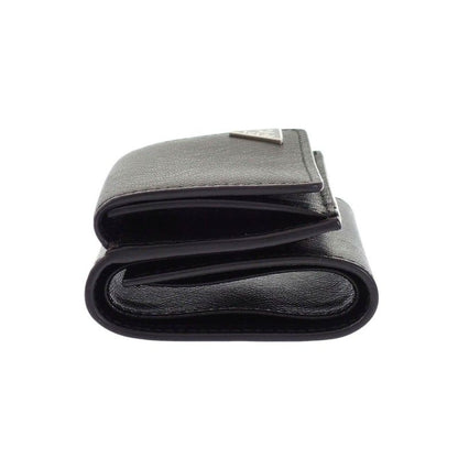 Prada Saffiano Triangle Wallet Trifold Black — view 5