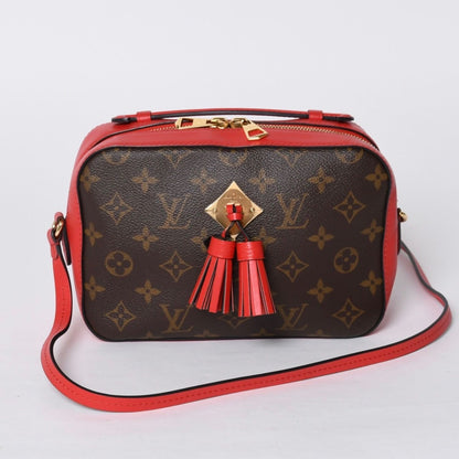 Louis Vuitton Shoulder Bag Saintonge Freesia Brown Red Gold