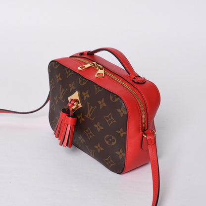 Louis Vuitton Shoulder Bag Saintonge Freesia Brown Red Gold — view 4