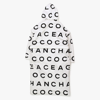 Chanel Logo Bathrobe Jacket Gown Black White — view 2