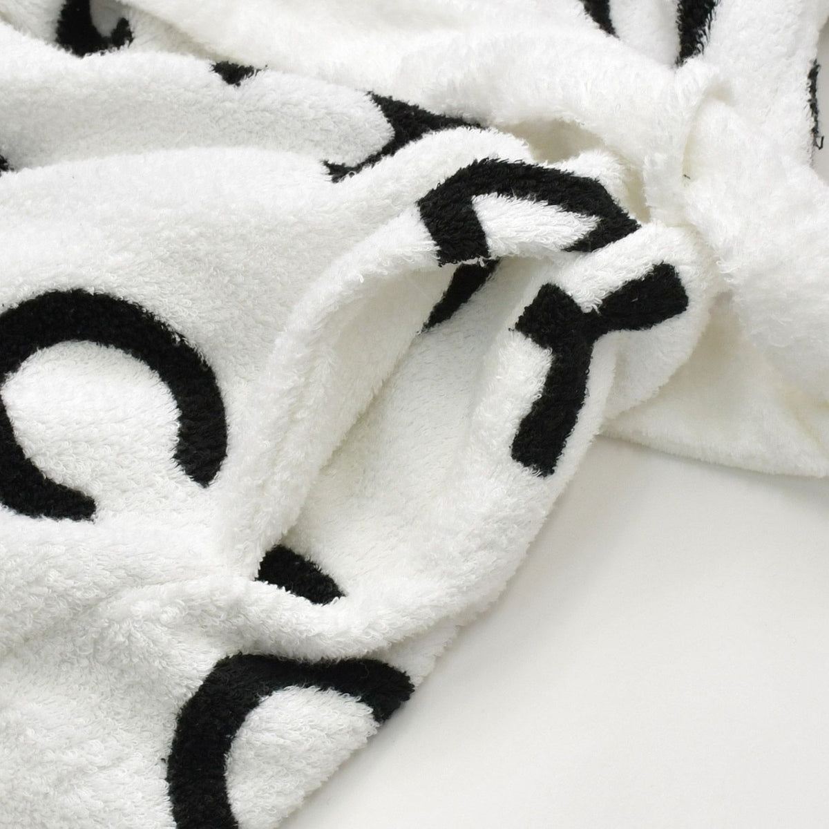 Chanel Logo Bathrobe Jacket Gown Black White — view 5