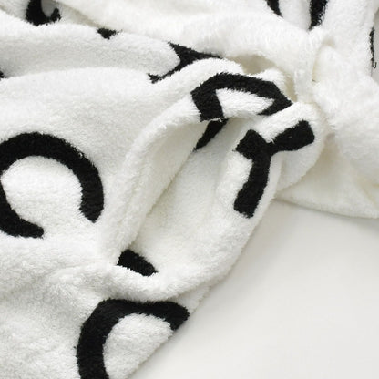 Chanel Logo Bathrobe Jacket Gown Black White — view 5