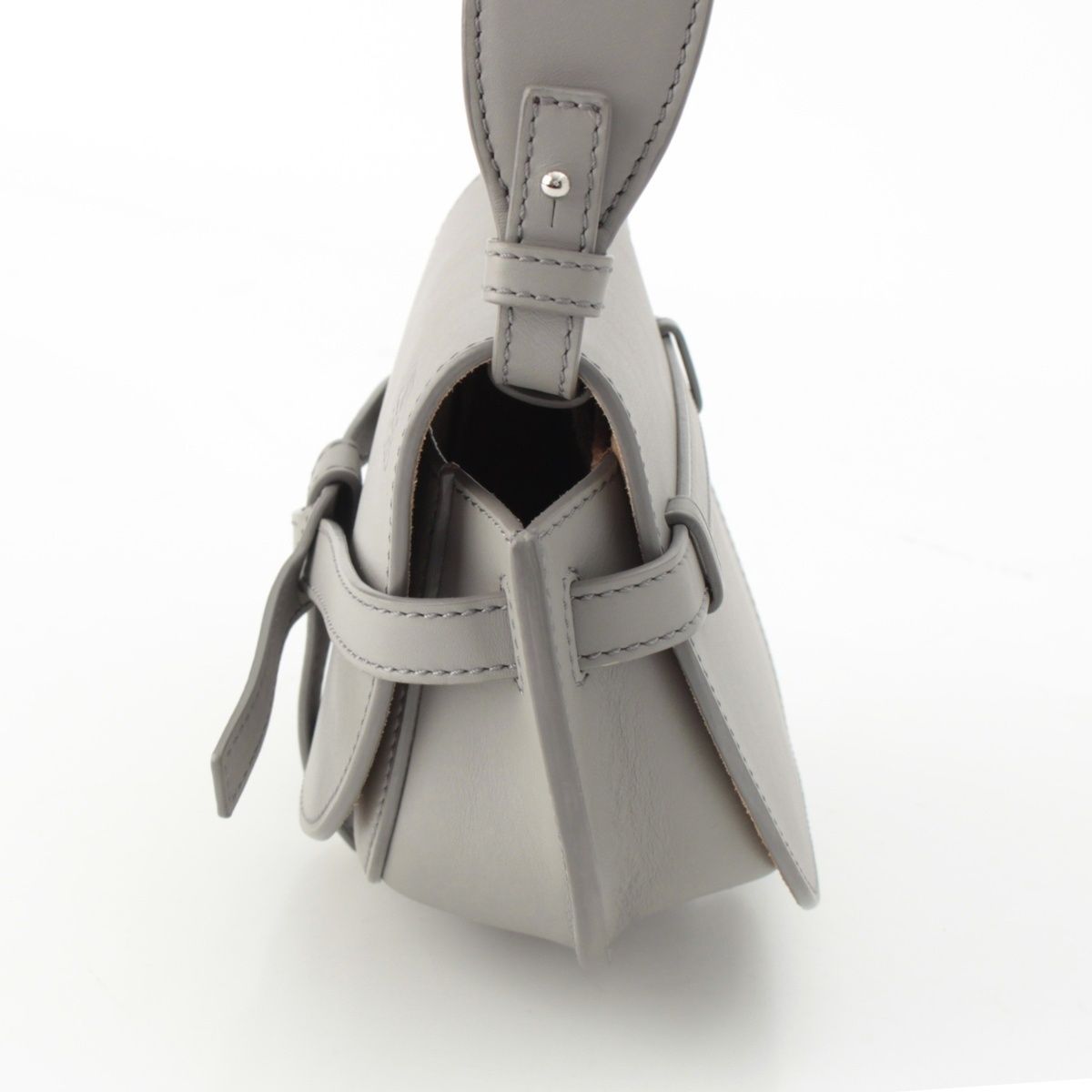 Loewe Leather Gate Dual Logo Shoulder Bag Gray Mini — view 3