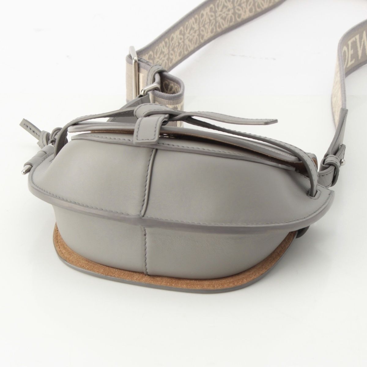 Loewe Leather Gate Dual Logo Shoulder Bag Gray Mini — view 5