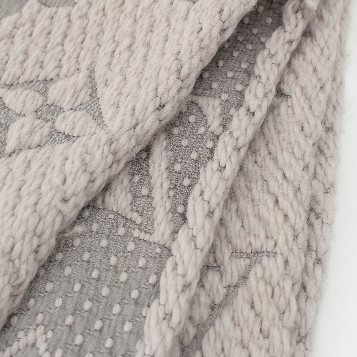Louis Vuitton Wool Silk Echarpe Logo Mania Scarf Gray — view 6