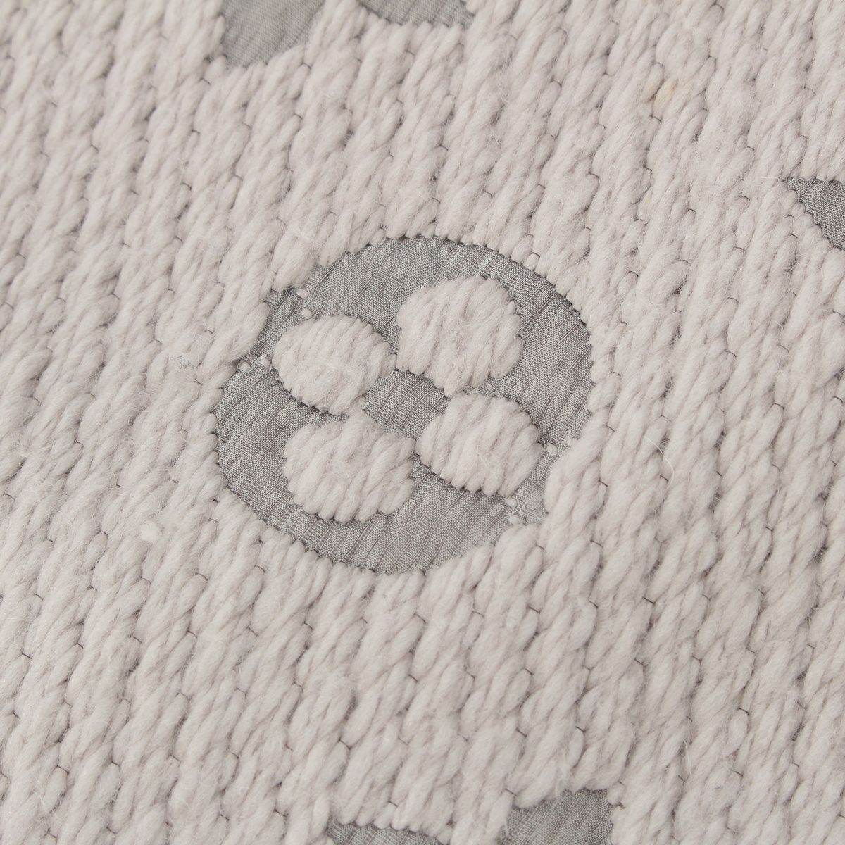 Louis Vuitton Wool Silk Echarpe Logo Mania Scarf Gray — view 5