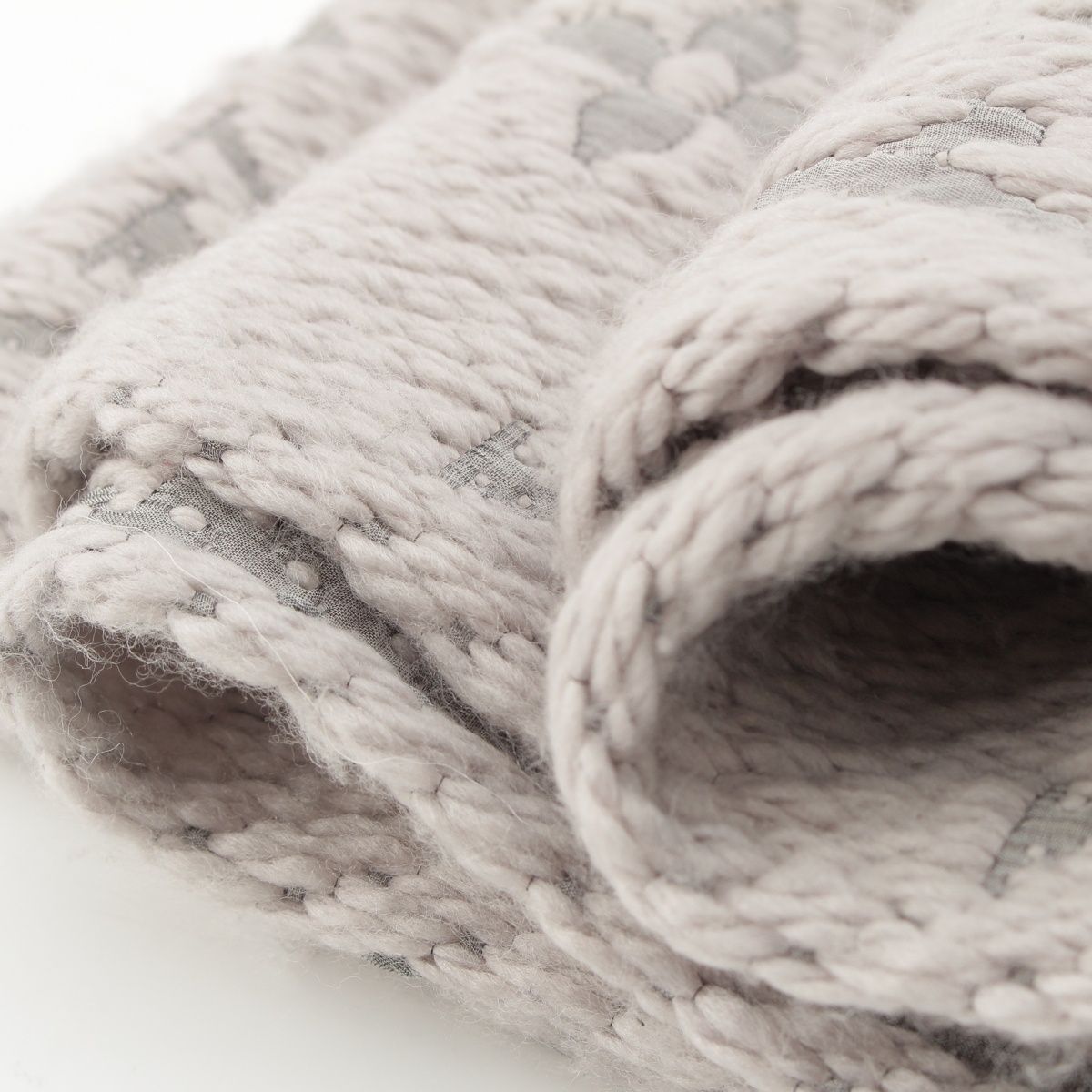 Louis Vuitton Wool Silk Echarpe Logo Mania Scarf Gray — view 8