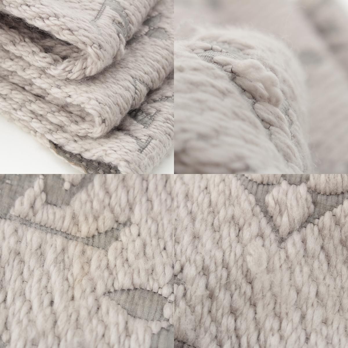 Louis Vuitton Wool Silk Echarpe Logo Mania Scarf Gray — view 9