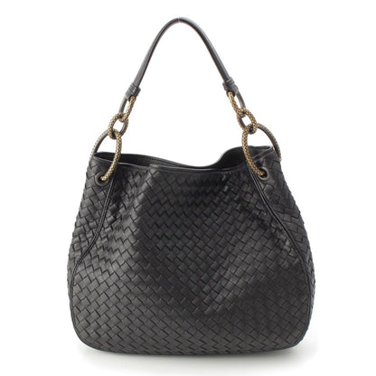 Bottega Veneta Intrecciato Lupe Shoulder Bag Black