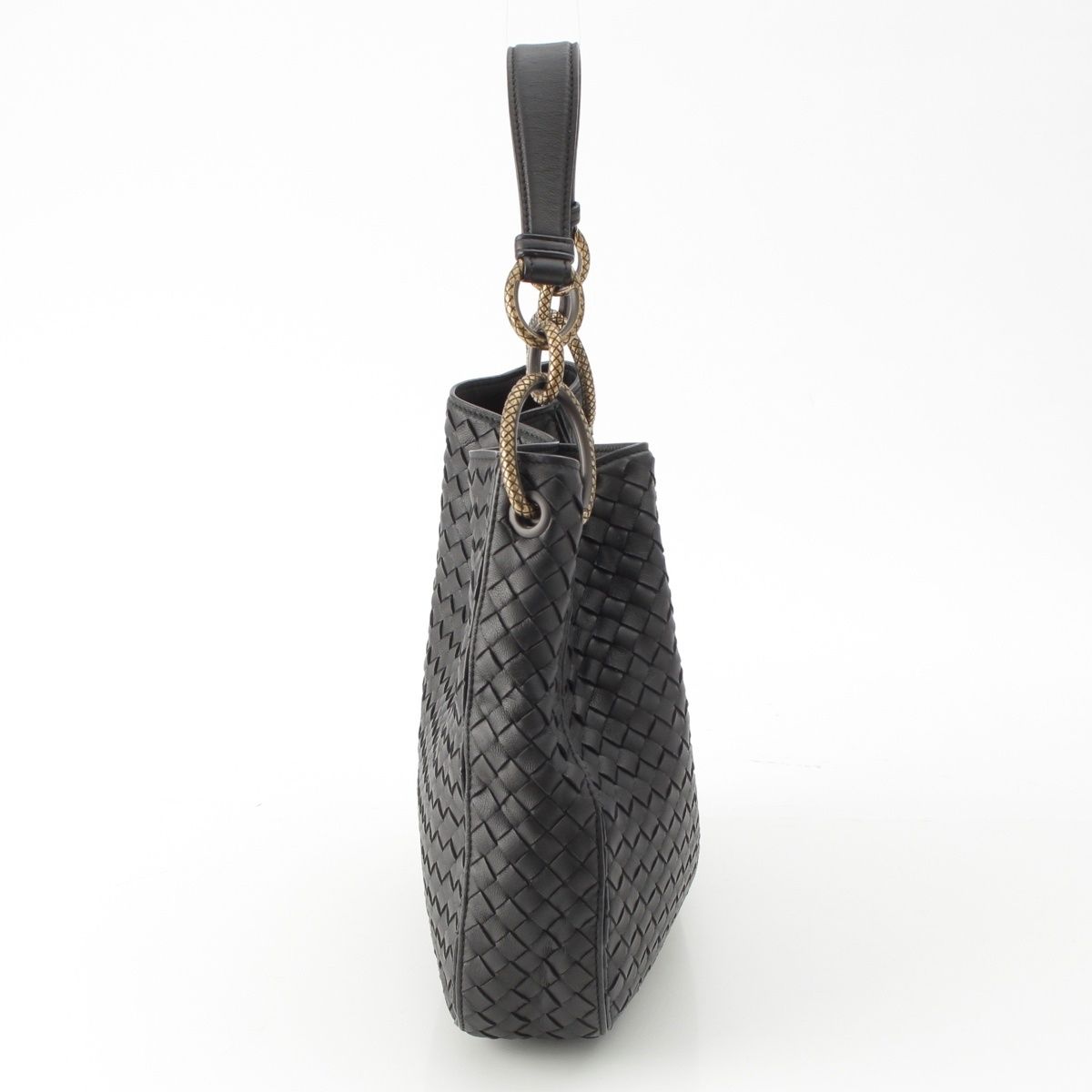 Bottega Veneta Intrecciato Lupe Shoulder Bag Black — view 3