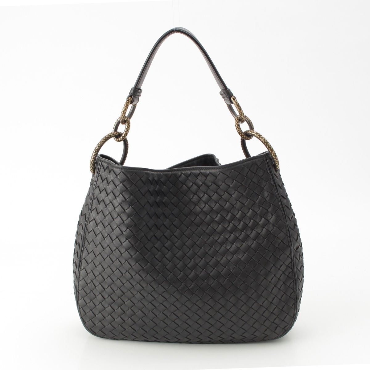 Bottega Veneta Intrecciato Lupe Shoulder Bag Black — view 4