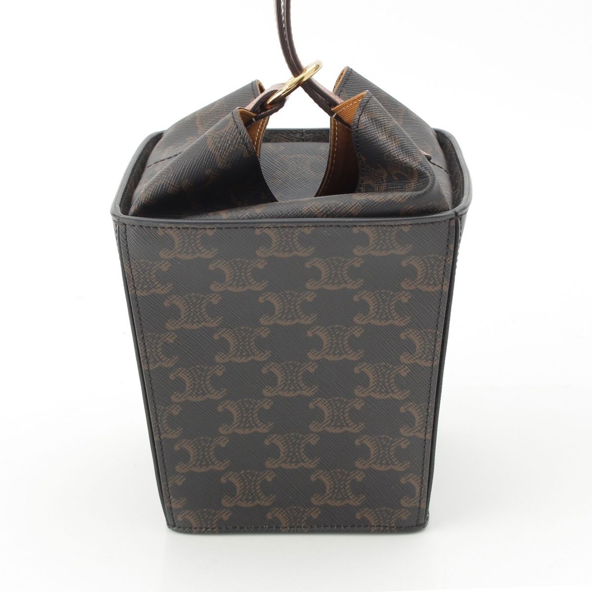 Celine Triomphe Strap Box Handbag Brown — view 4
