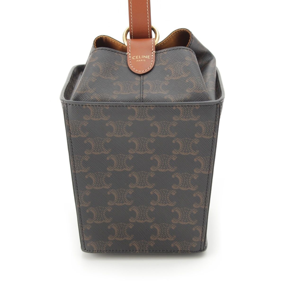 Celine Triomphe Strap Box Handbag Brown — view 2