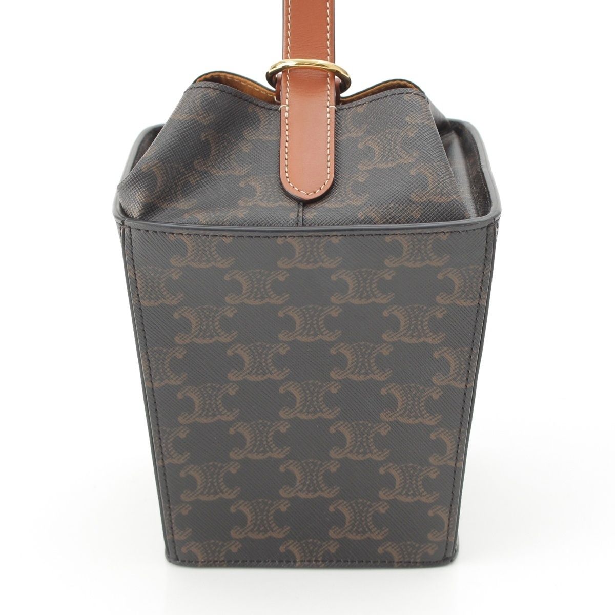 Celine Triomphe Strap Box Handbag Brown — view 5