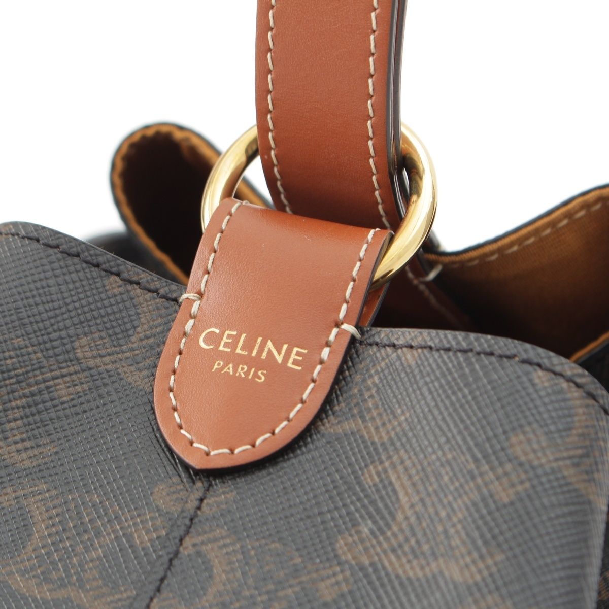 Celine Triomphe Strap Box Handbag Brown — view 8