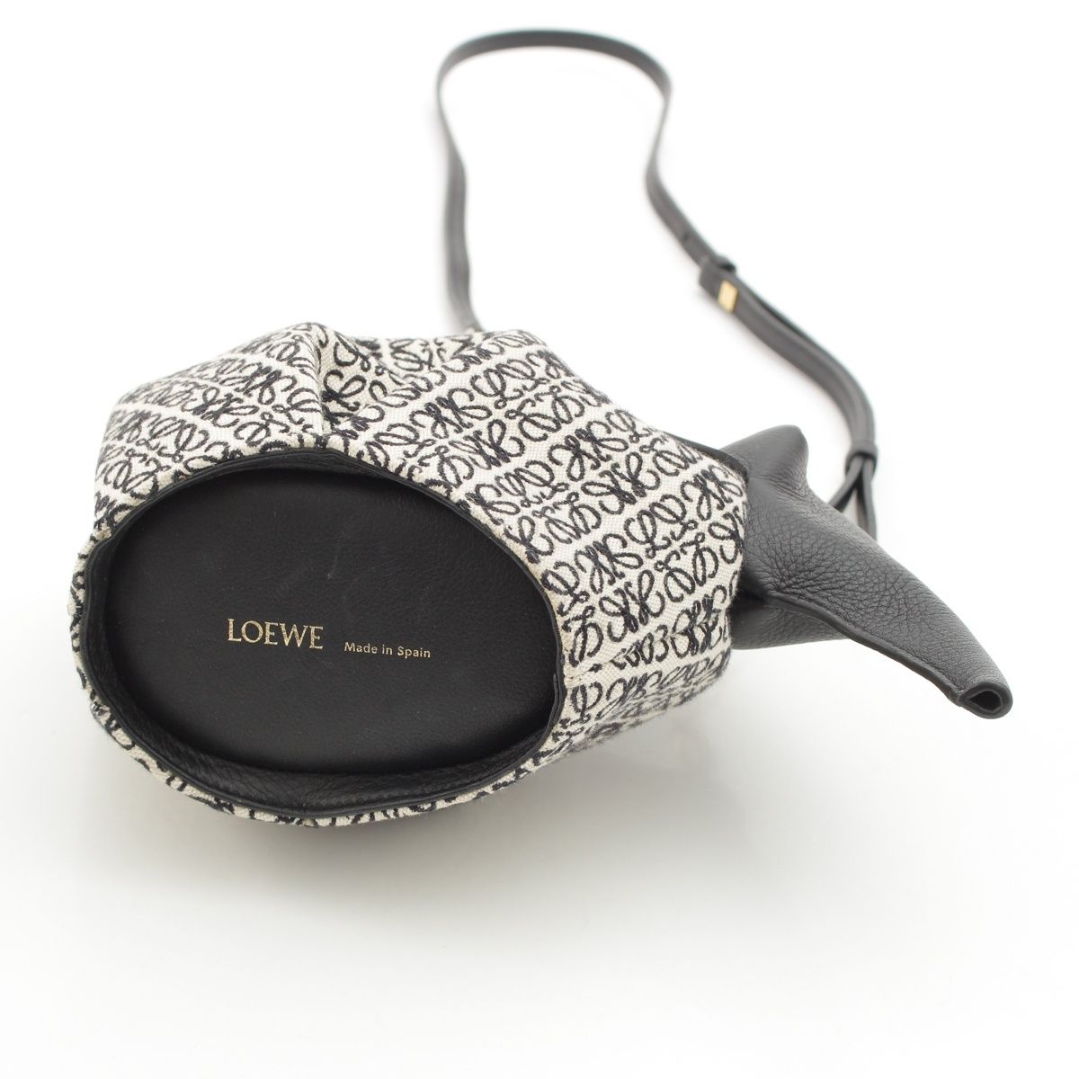 Loewe Elephant Mini Anagram Jacquard Shoulder Bag Black White — view 5
