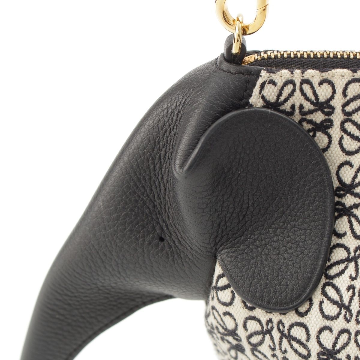 Loewe Elephant Mini Anagram Jacquard Shoulder Bag Black White — view 8