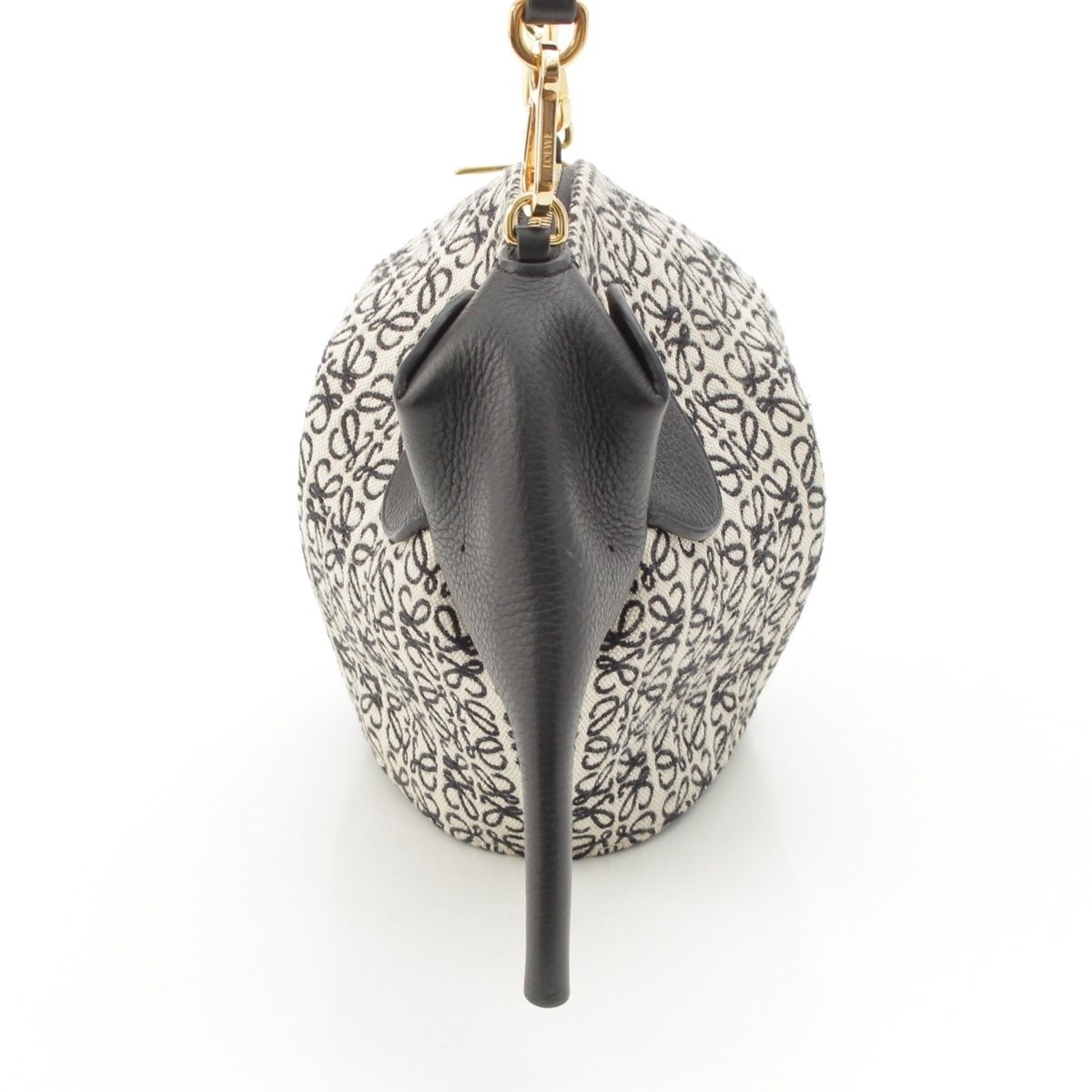 Loewe Elephant Mini Anagram Jacquard Shoulder Bag Black White — view 4